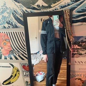 Black Adidas windbreaker jacket
